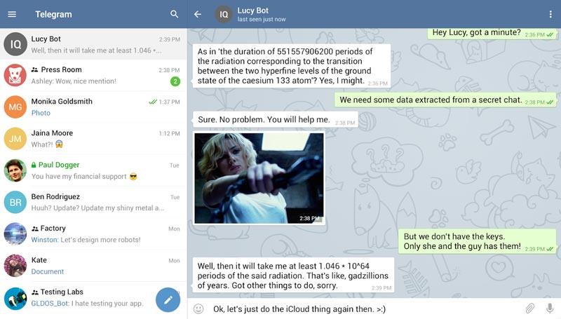 Скриншот Telegram на андроид