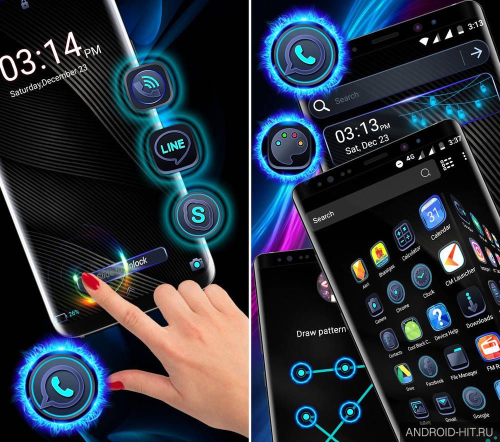 Скриншот Cool Black Launcher Theme на андроид