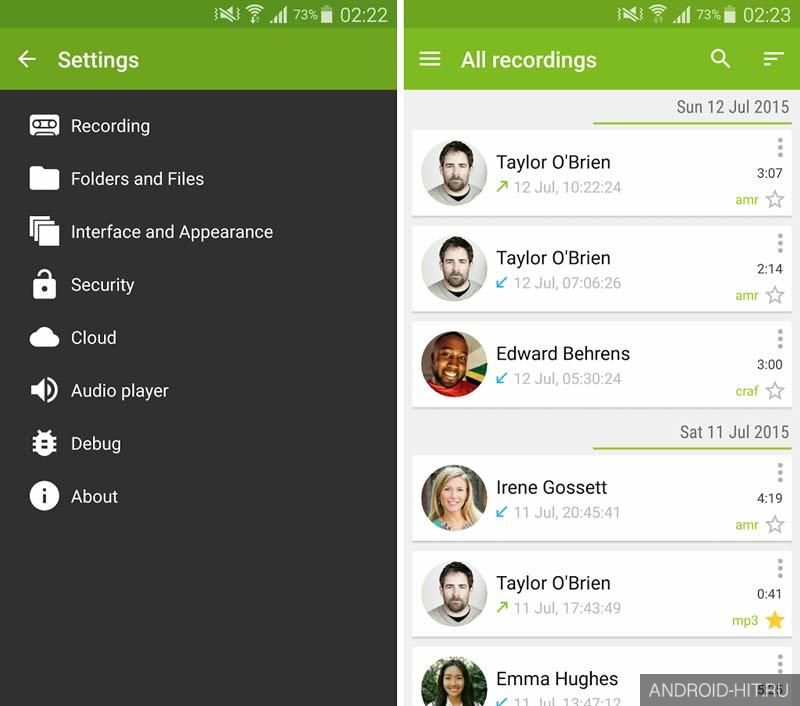 Скриншот Call Recorder на андроид