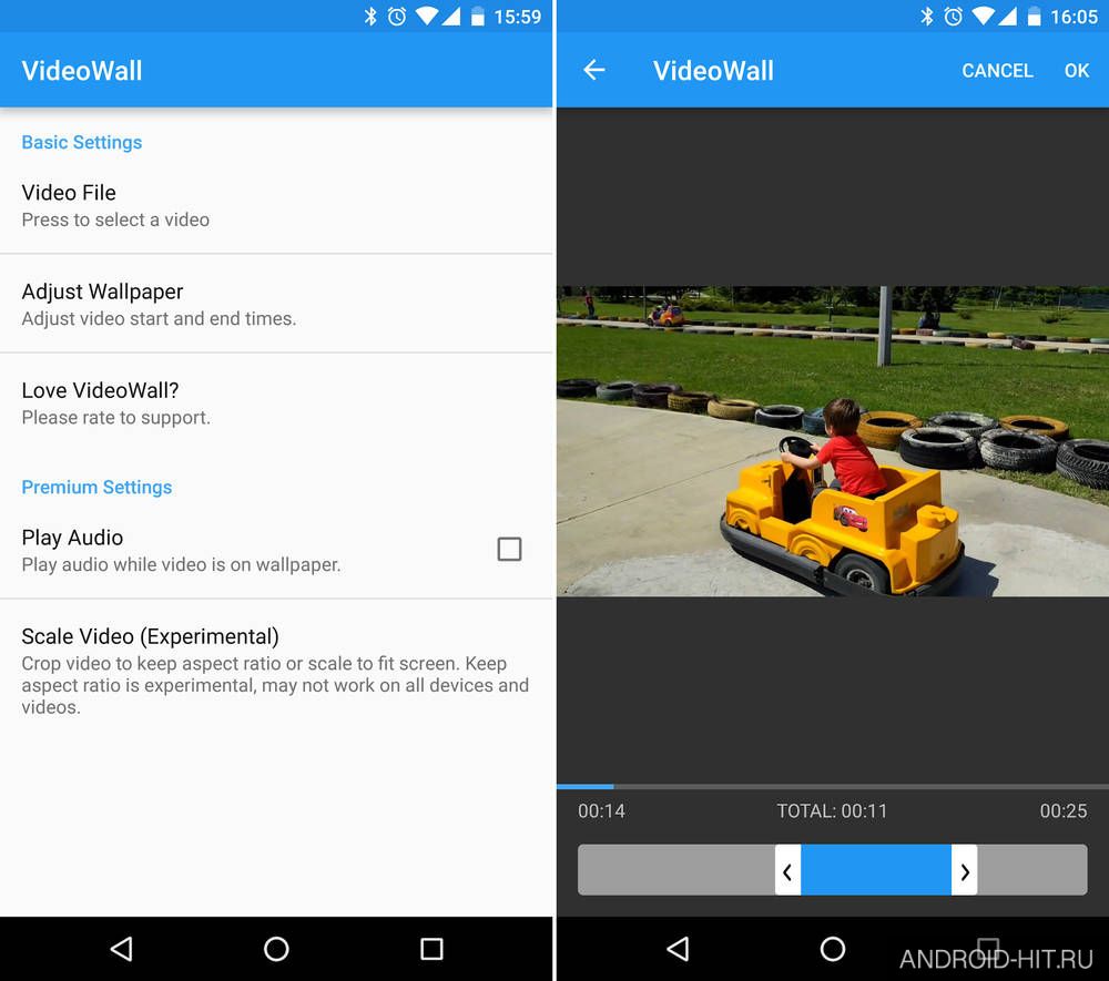 Скриншот VideoWall - Video Wallpaper на андроид