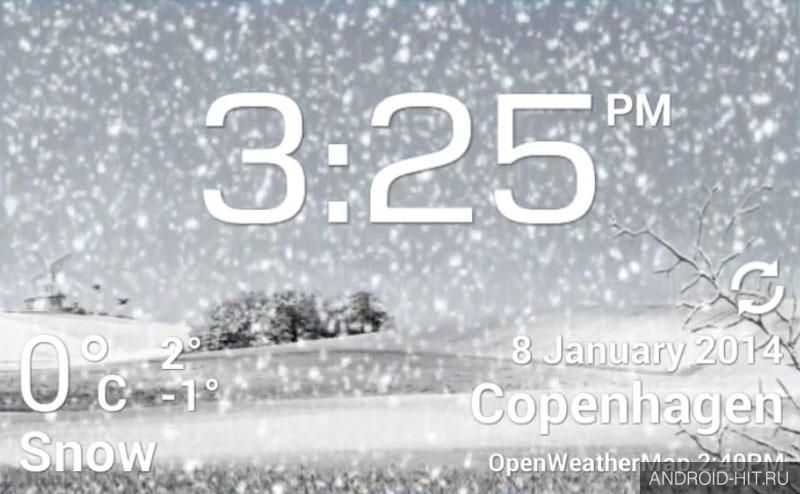 Скриншот Animated Weather Widget & Clock на андроид