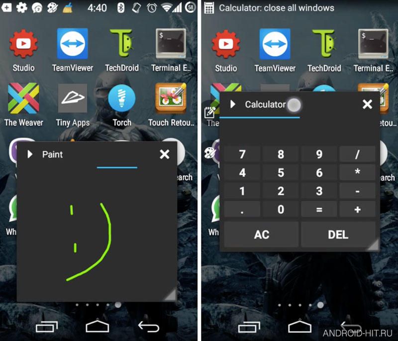 Скриншот Tiny Apps (floating apps) на андроид
