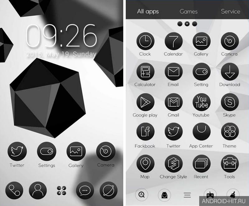 Скриншот Black & White Launcher Theme на андроид Скриншот Black & White Launcher Theme на андроид