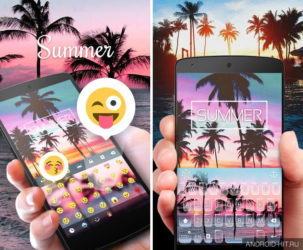 Скриншот Summer GO Keyboard Theme на андроид