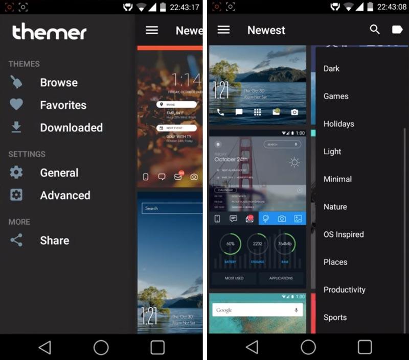 Скриншот Themer: Launcher, HD Wallpaper на андроид
