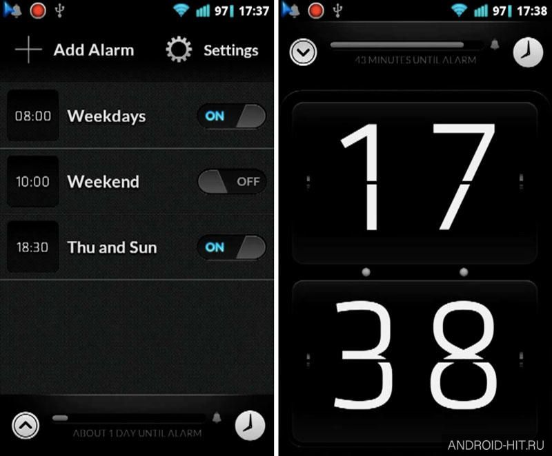 Скриншот DoubleTwist Alarm Clock на андроид
