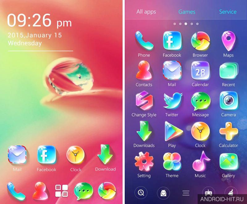 Скриншот Crystal GO Launcher Theme на андроид Скриншот Crystal GO Launcher Theme на андроид