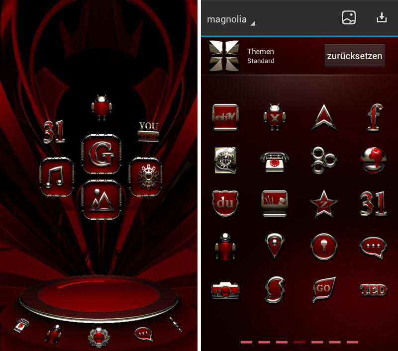 Скриншот Magnolia Next Launcher Theme на андроид