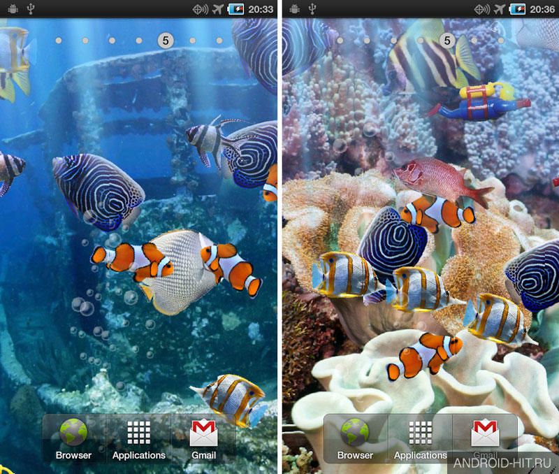 Скриншот The real aquarium LWP на андроид Скриншот The real aquarium LWP на андроид