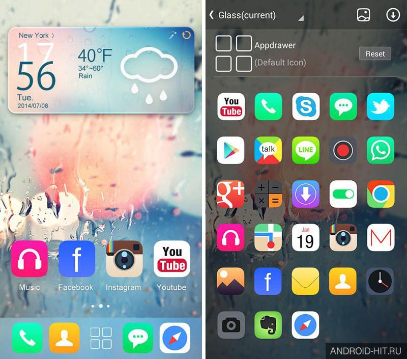 Скриншот Glass GO Launcher EX Theme на андроид